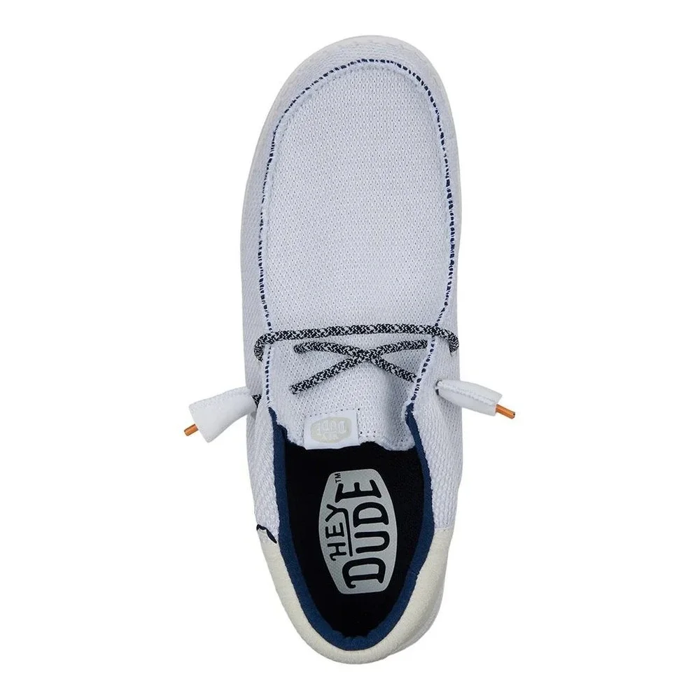 HEYDUDE Men Wally Funk Open Mesh White White Size 9 Lightweight Slip On Loafers
